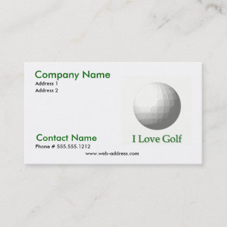 I Love Golf Business Card