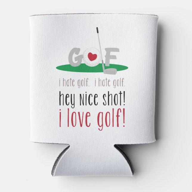 I Love Golf Can Cooler (Front)