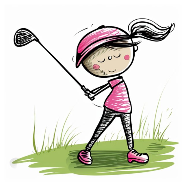 "I LOVE GOLF!" Fun, Golf Girl Cartoon Tee Shirt (Smiling Golfer
)