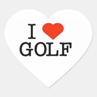 I Love Golf Heart Sticker