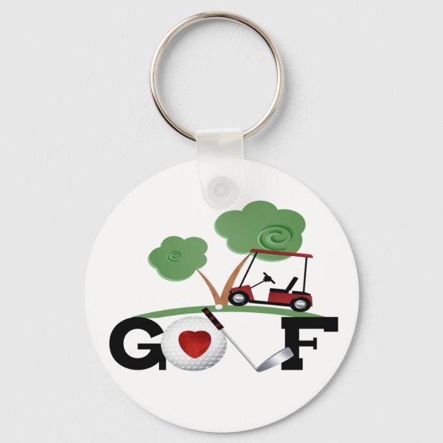 I Love Golf Key Ring (Front)