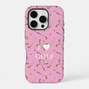 I love golf pink iPhone 16 pro case
