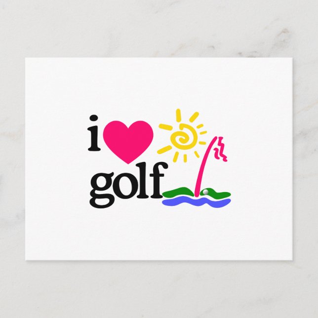 I LOVE GOlF Postcard (Front)