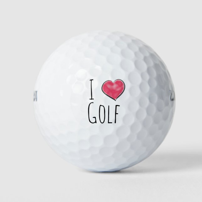I love golf red heart golf balls (Front)