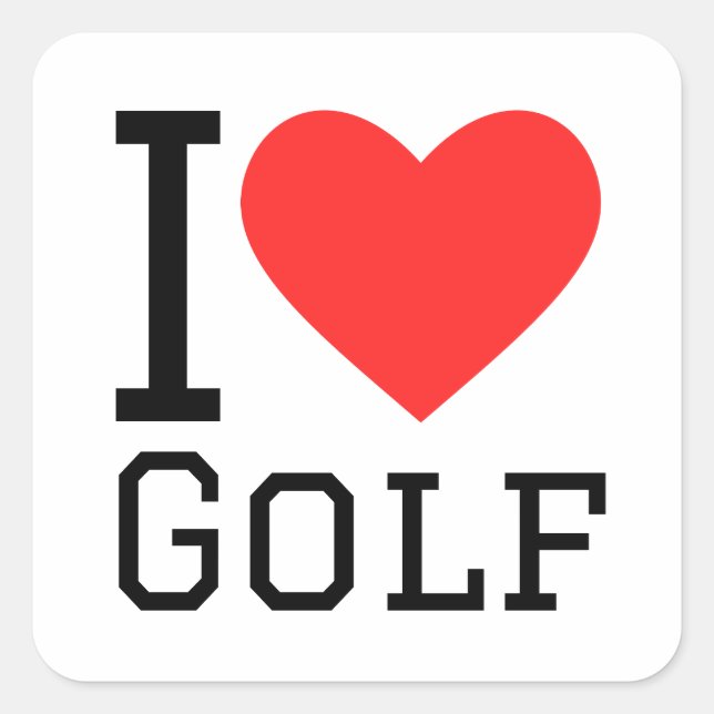 I love golf square sticker (Front)