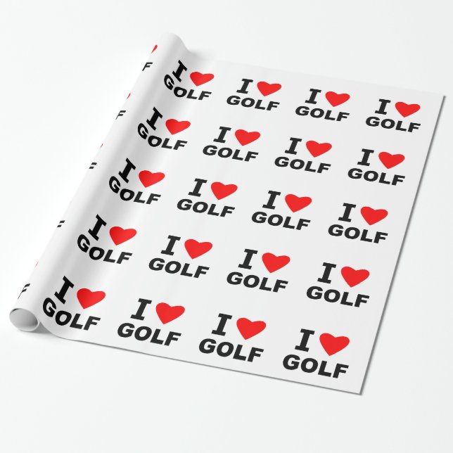 I Love Golf Wrapping Paper (Unrolled)