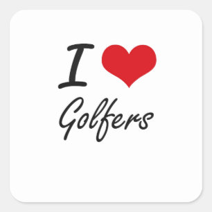 I love Golfers Square Sticker