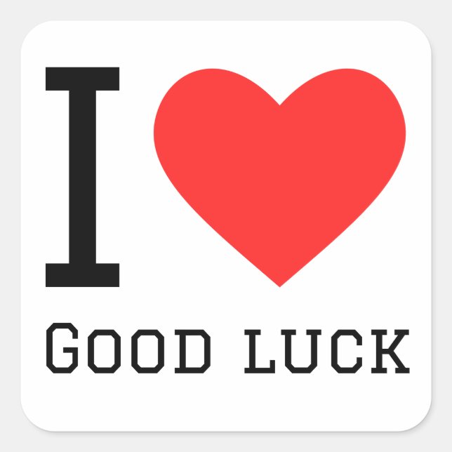 I love good luck square sticker (Front)