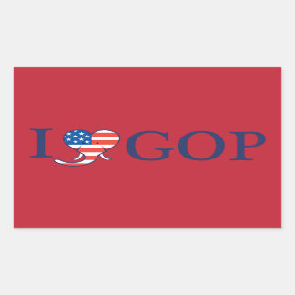 "I Love GOP" Rectangle Stickers