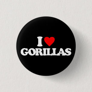 I LOVE GORILLAS 3 CM ROUND BADGE
