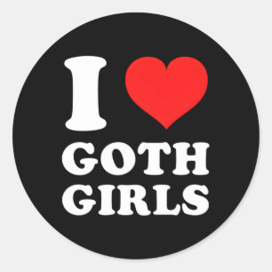 I Love Goth Classic Round Sticker