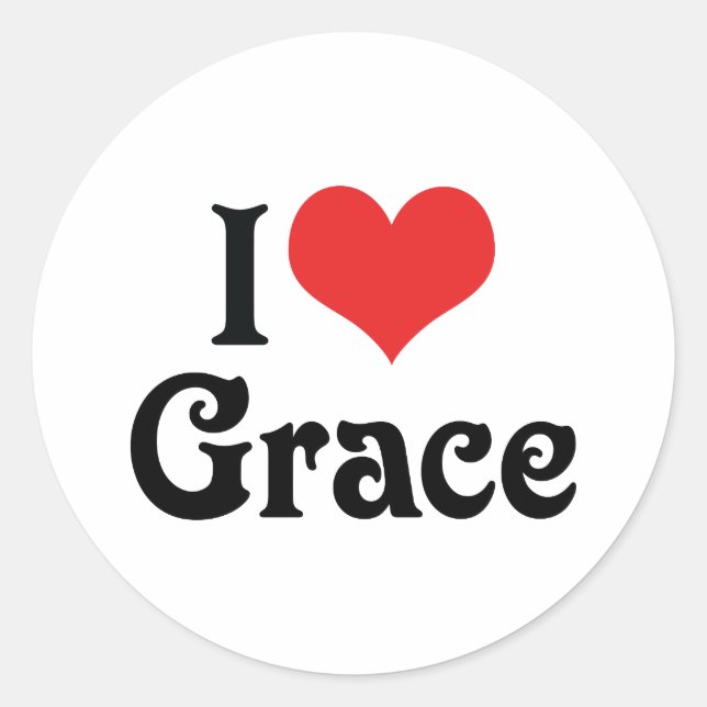 I Love Grace Classic Round Sticker (Front)