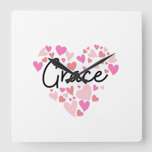 I love Grace Square Wall Clock