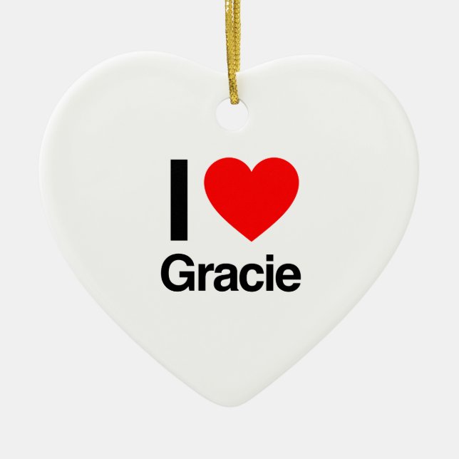 i love gracie ceramic tree decoration (Front)