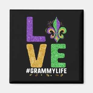 I Love Grammy Life Mardi Gras Grammylife Fleur De Magnet