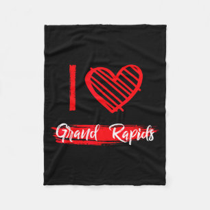 I Love Grand Rads I Heart Grand Rads Fleece Blanket