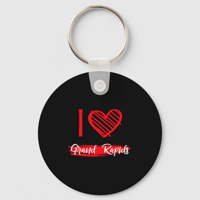 I Love Grand Rads I Heart Grand Rads  Key Ring (Front)
