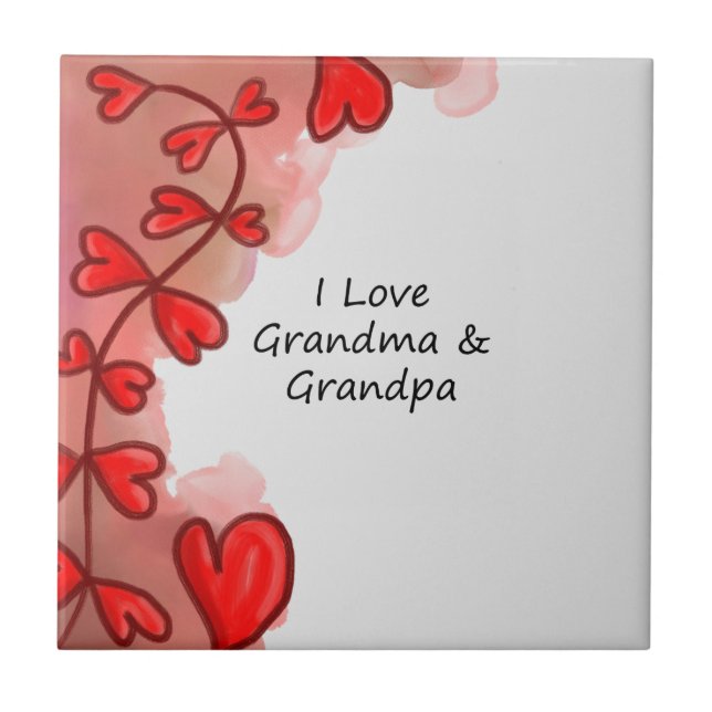 I Love Grandma & Grandpa Tile (Front)