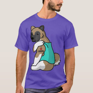 I Love Grandma Tattoo Akita Dog  T-Shirt