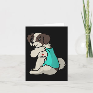 I Love Grandma Tattoo Shih Tzu Grandmother Dog  Card