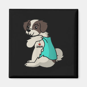 I Love Grandma Tattoo Shih Tzu Grandmother Dog  Magnet