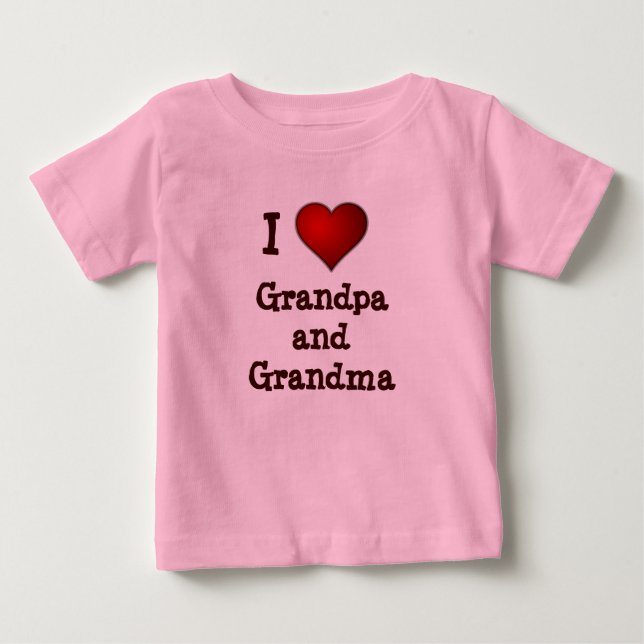 I Love grandpa and grandma infant/toddler shirt (Front)