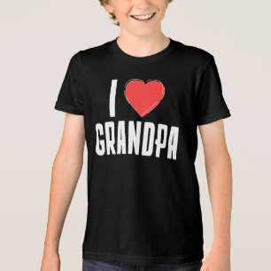 I Love GRANDPA Kids T-Shirt – Gift for Grandpa Tri-Blend Shirt