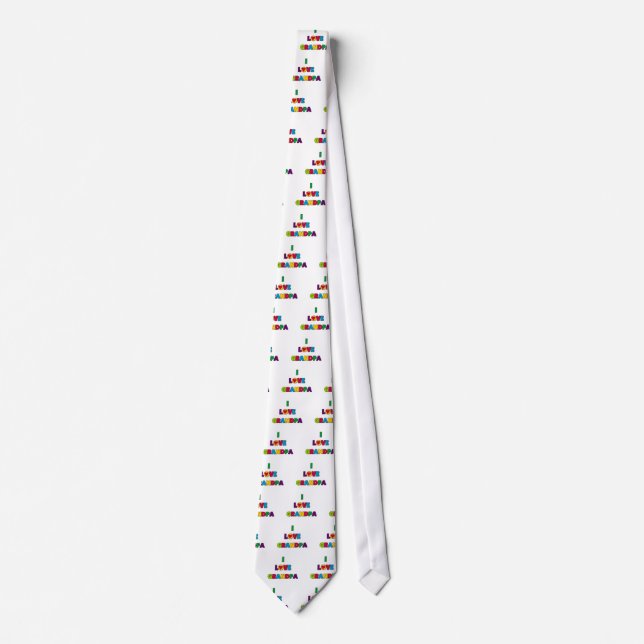 I Love Grandpa T-shirts and Gifts Tie (Front)