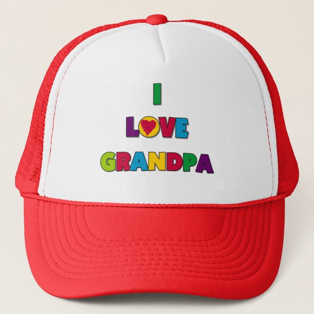 I Love Grandpa Tshirts and Gifts Trucker Hat (Front)