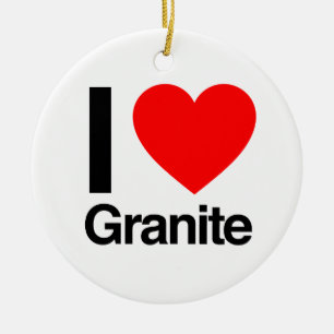 i love granite ceramic tree decoration