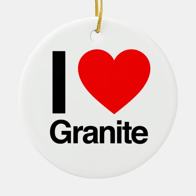 i love granite ceramic tree decoration (Front)