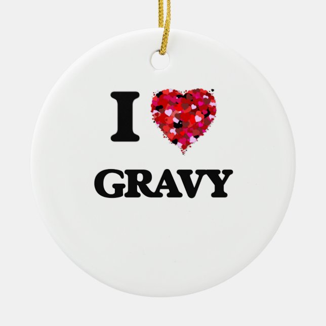 I Love Gravy Ceramic Tree Decoration (Front)