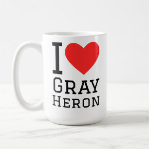 I love gray heron coffee mug