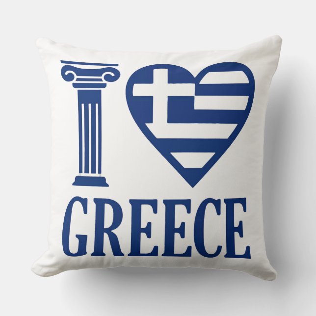 I love Greece Cushion (Front)