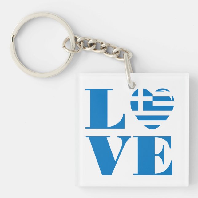 I love Greece Key Ring (Front)