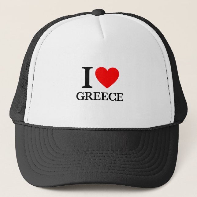 I Love Greece Trucker Hat (Front)