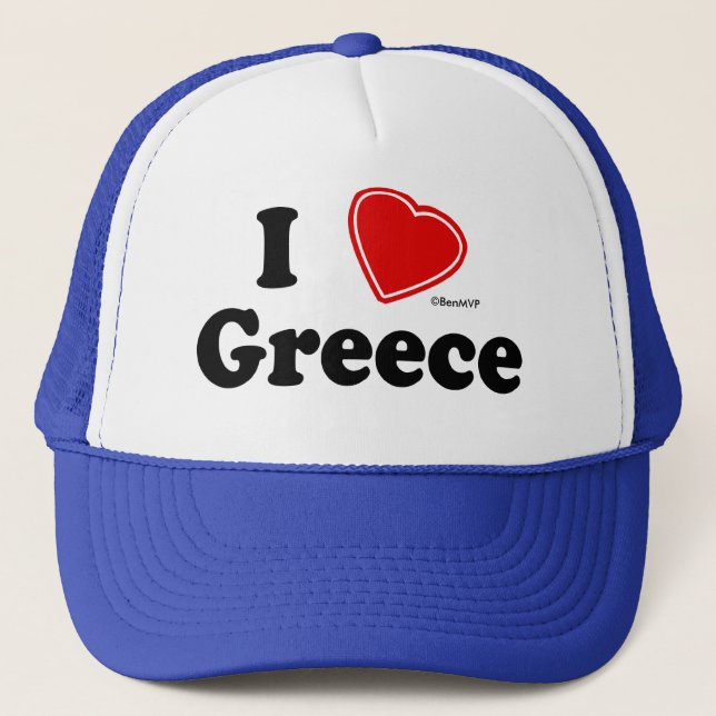 I Love Greece Trucker Hat (Front)