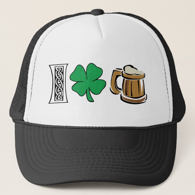 I Love Green Beer Gift Trucker Hat (Front)