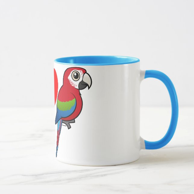 I Love Green-winged Macaws Mug (Right)