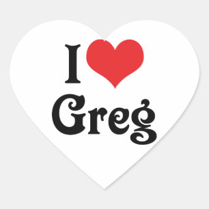 I Love Greg Heart Sticker