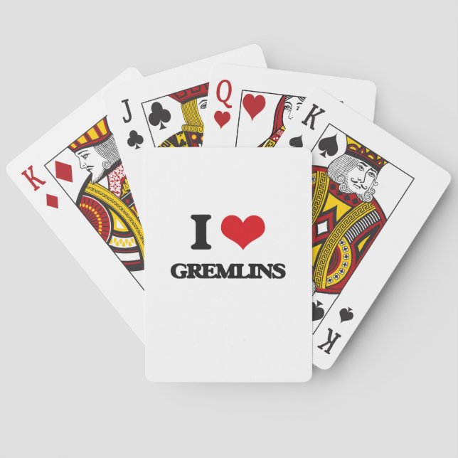 I love Gremlins Playing Cards (Back)