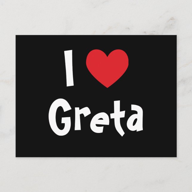 I Love Greta Postcard (Front)