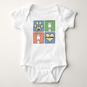 I Love Greyhounds Baby Bodysuit