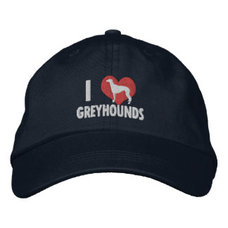 I Love Greyhounds Dark Embroidered Hat
