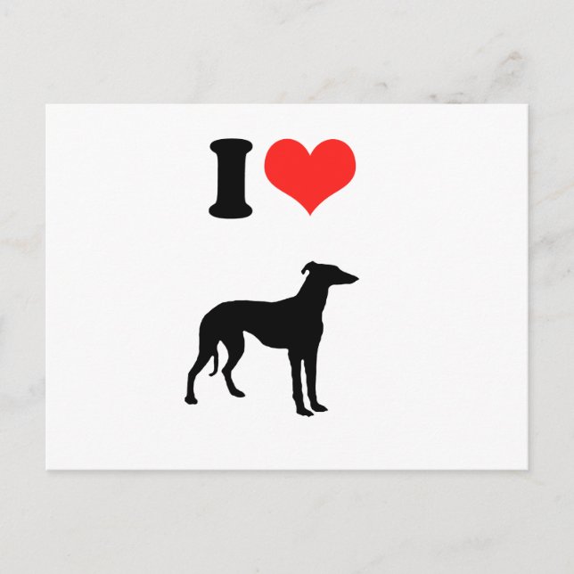 I Love Greyhounds Postcard (Front)