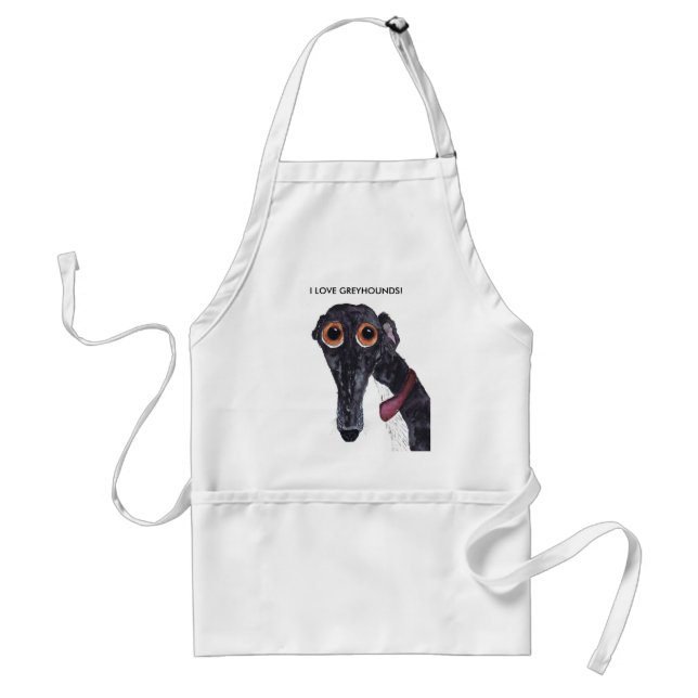 I LOVE GREYHOUNDS! STANDARD APRON (Front)
