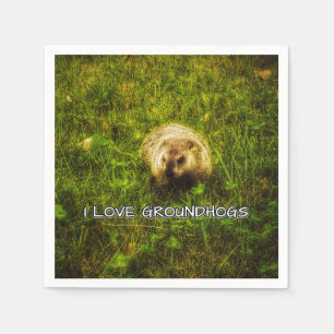 I love groundhogs napkins