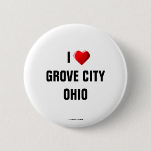 I Love Grove City, Ohio 6 Cm Round Badge