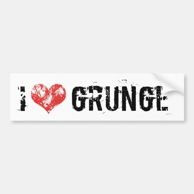 I Love Grunge Bumper Sticker (Front)