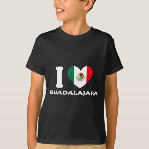 I Love Guadalajara Heart Mexico Flag T-Shirt